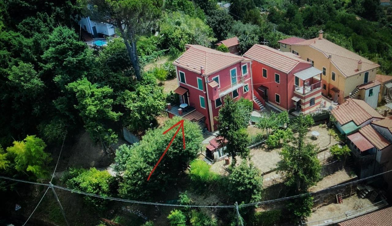 La Casa Rossa Arcola Con Vista Villa Luaran gambar