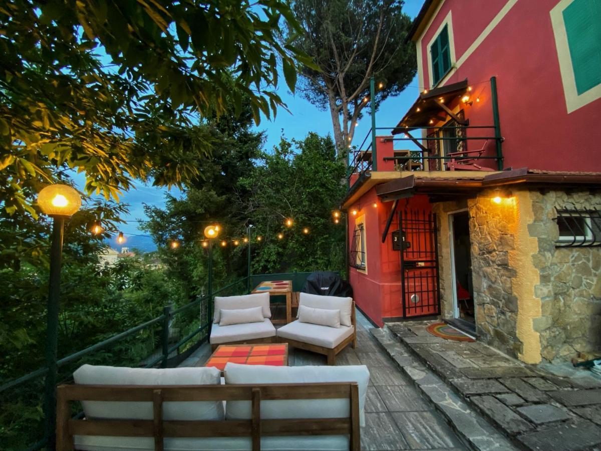 La Casa Rossa Arcola Con Vista Villa Luaran gambar