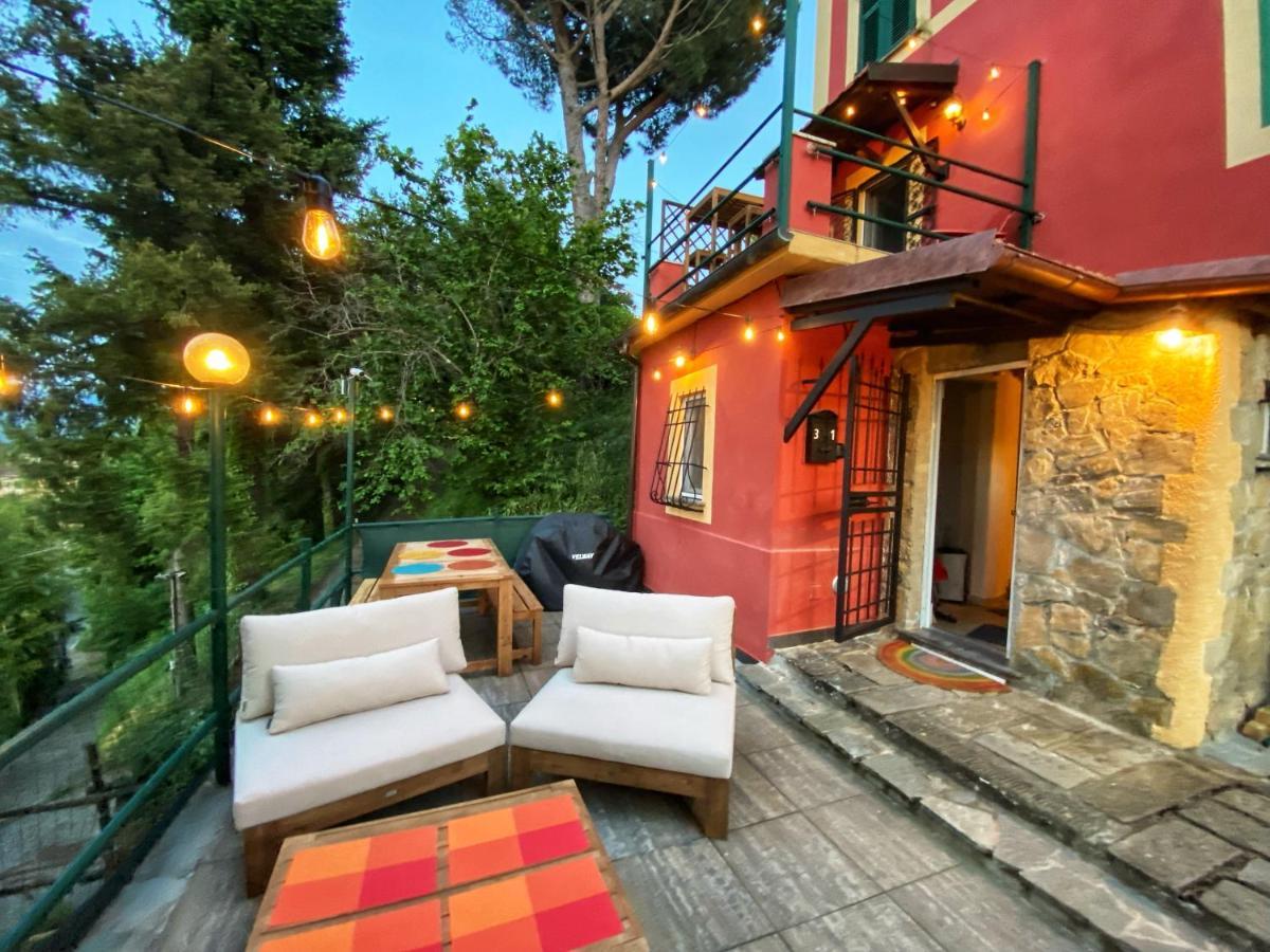 La Casa Rossa Arcola Con Vista Villa Luaran gambar
